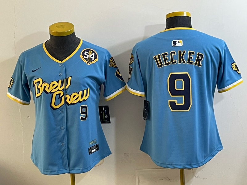 women 2026 Milwaukee Brewers #9 Uecker blue Game Nike MLB Jersey 0414001->women mlb jersey->Women Jersey